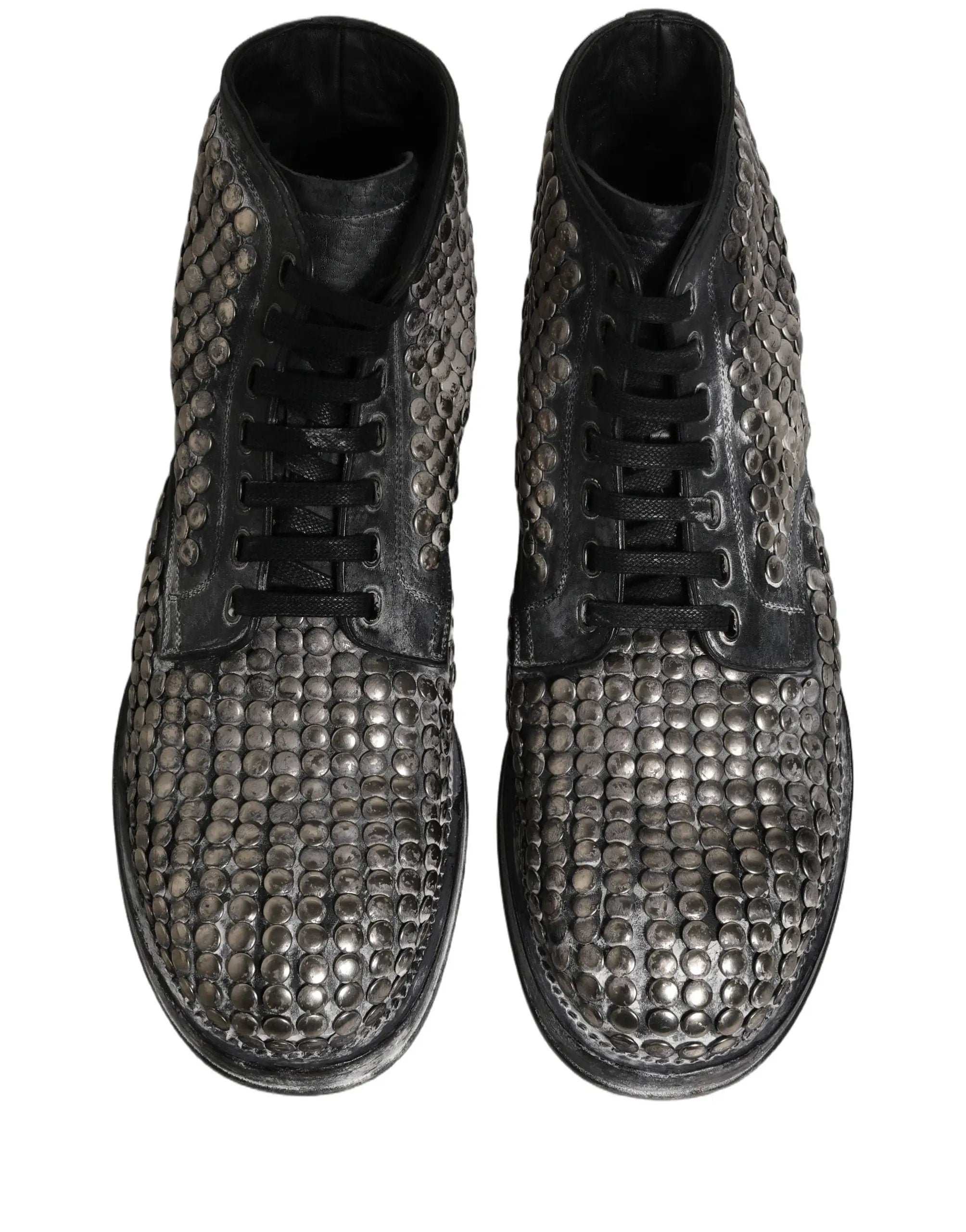 Chaussures Bottines Dolce & Gabbana en Cuir Noir Clous Défilé
