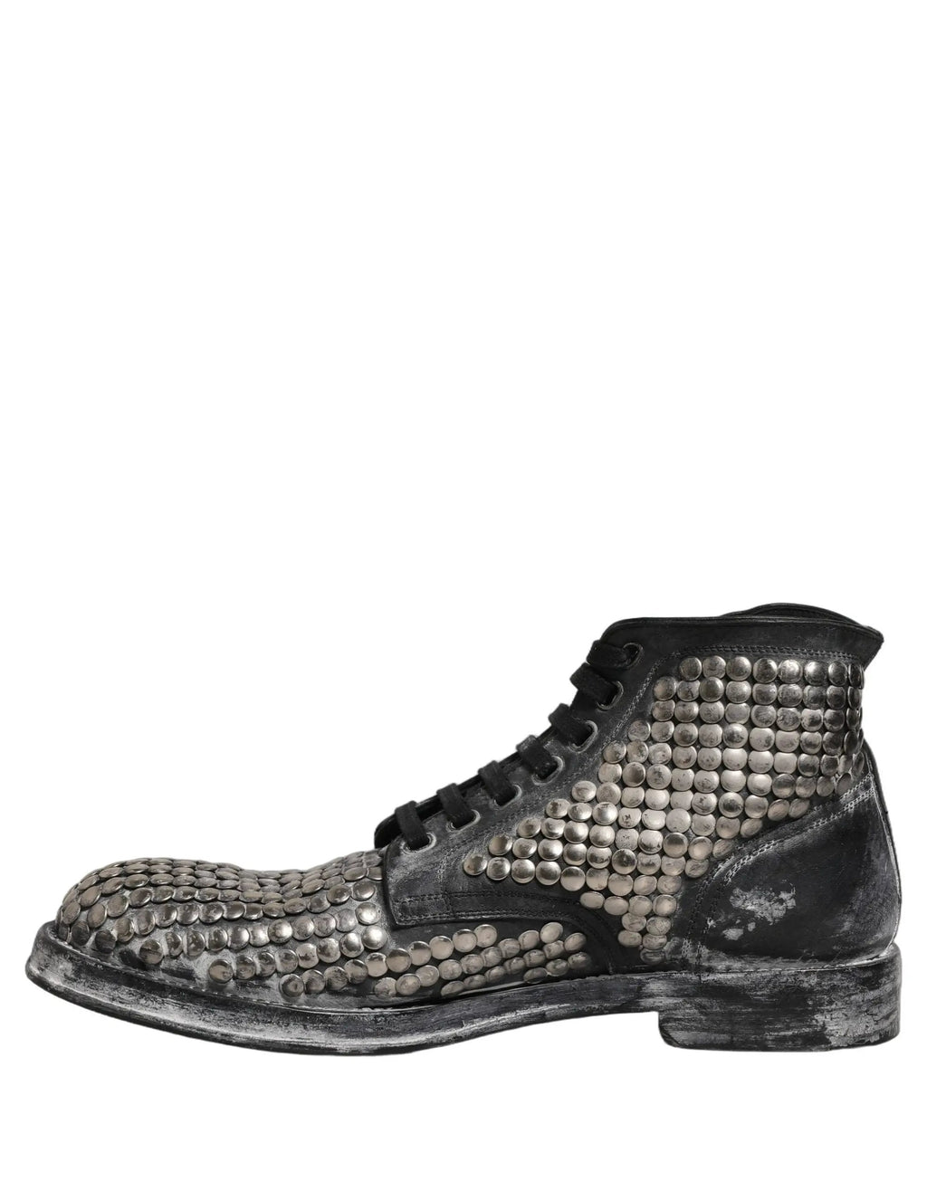 Chaussures Bottines Dolce & Gabbana en Cuir Noir Clous Défilé