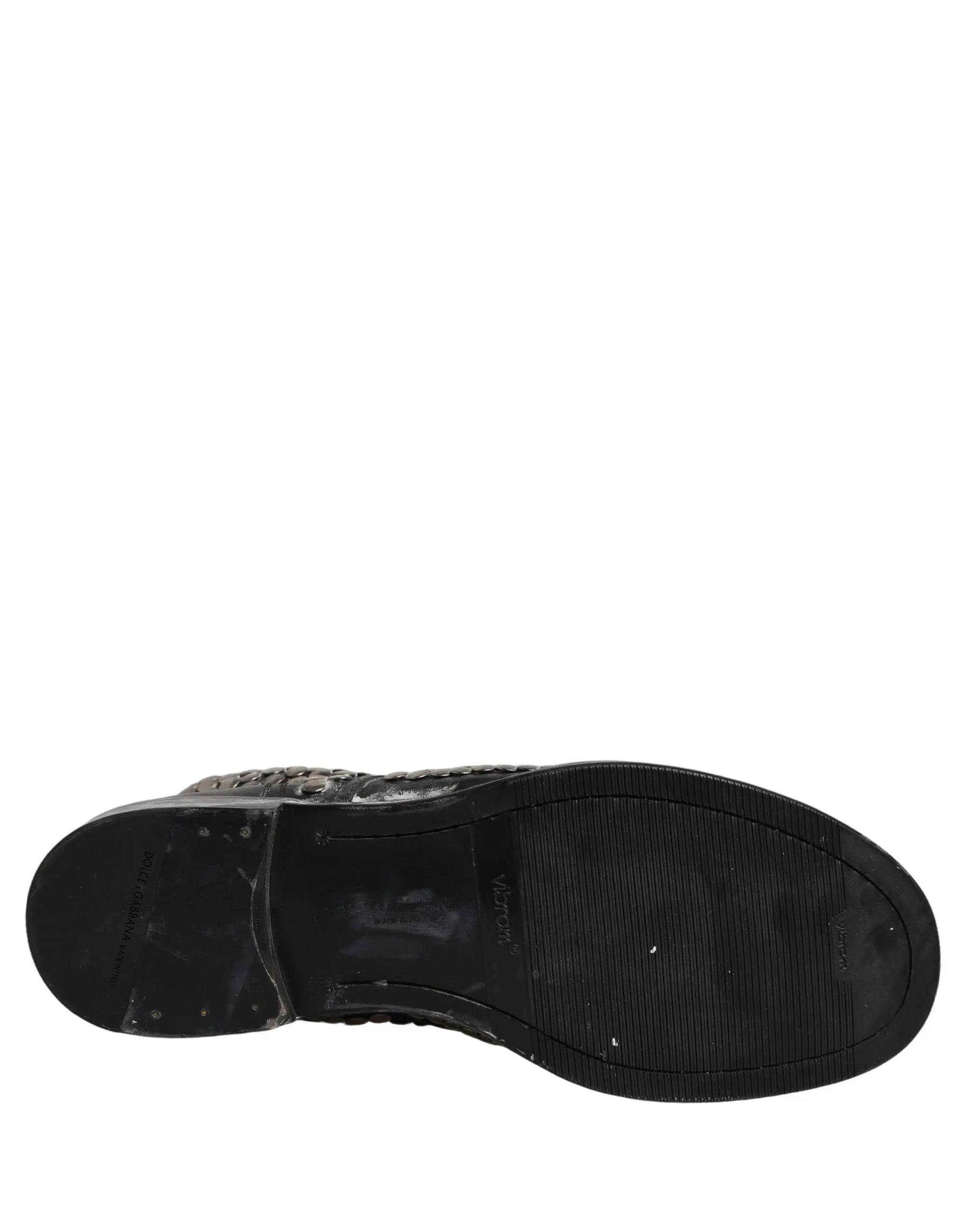Chaussures Bottines Dolce & Gabbana en Cuir Noir Clous Défilé
