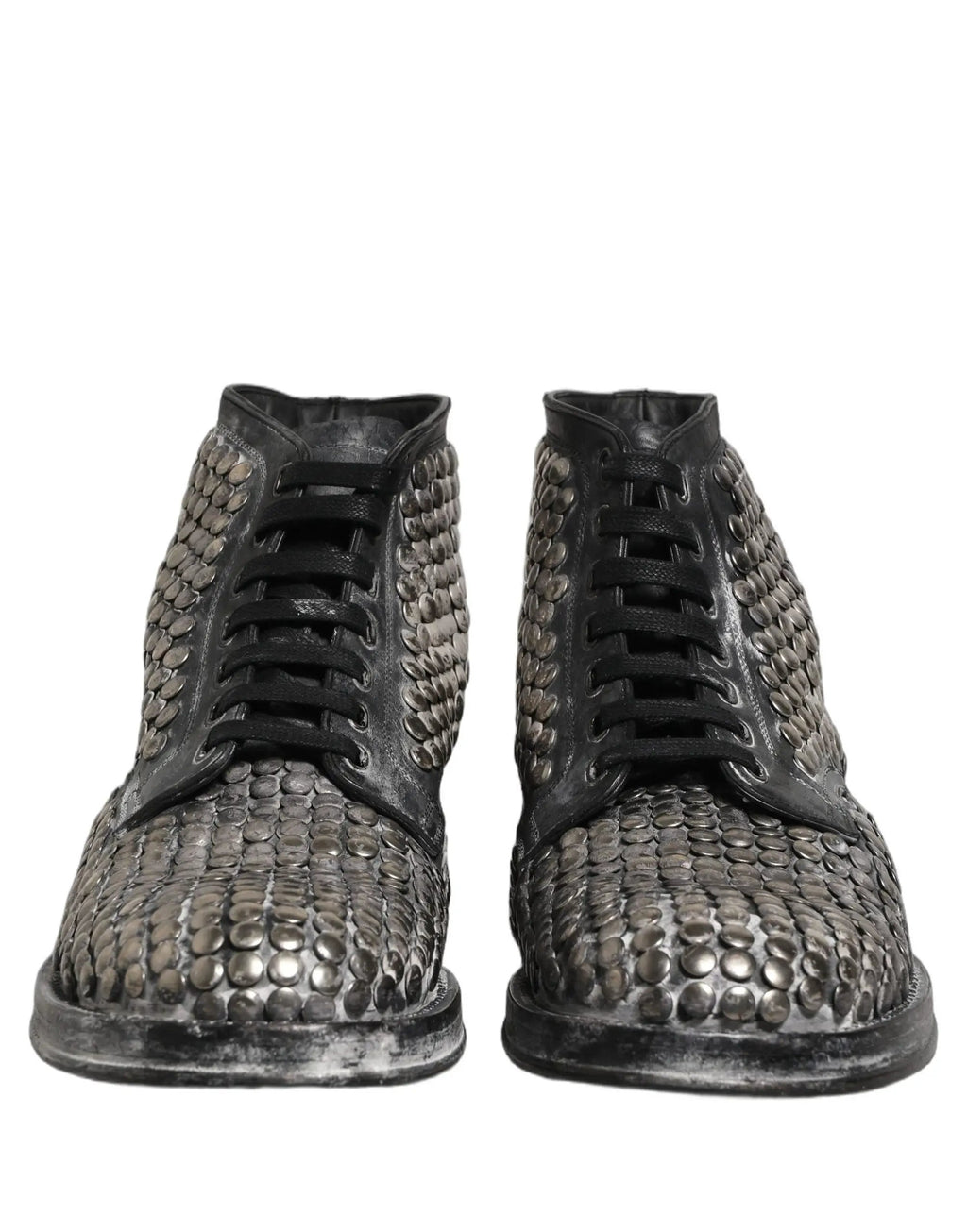 Chaussures Bottines Dolce & Gabbana en Cuir Noir Clous Défilé