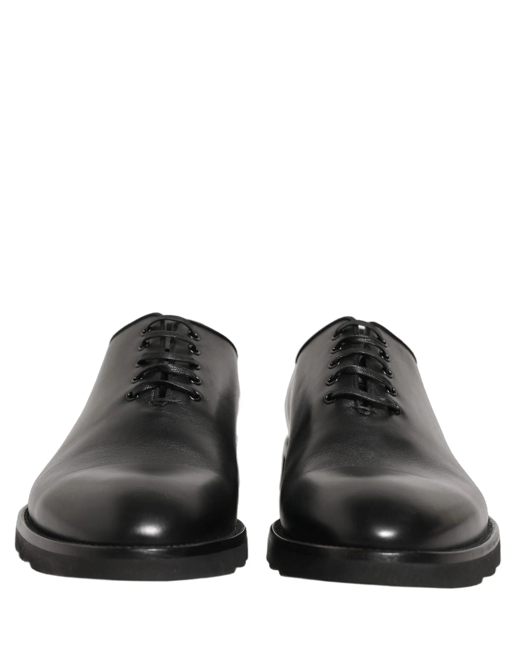 Dolce & Gabbana Black Leather Men Oxford Dress Formal Shoes