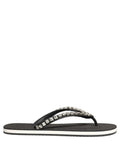 Dolce & Gabbana Black Embellished Rubber Flip Flops Men Shoes
