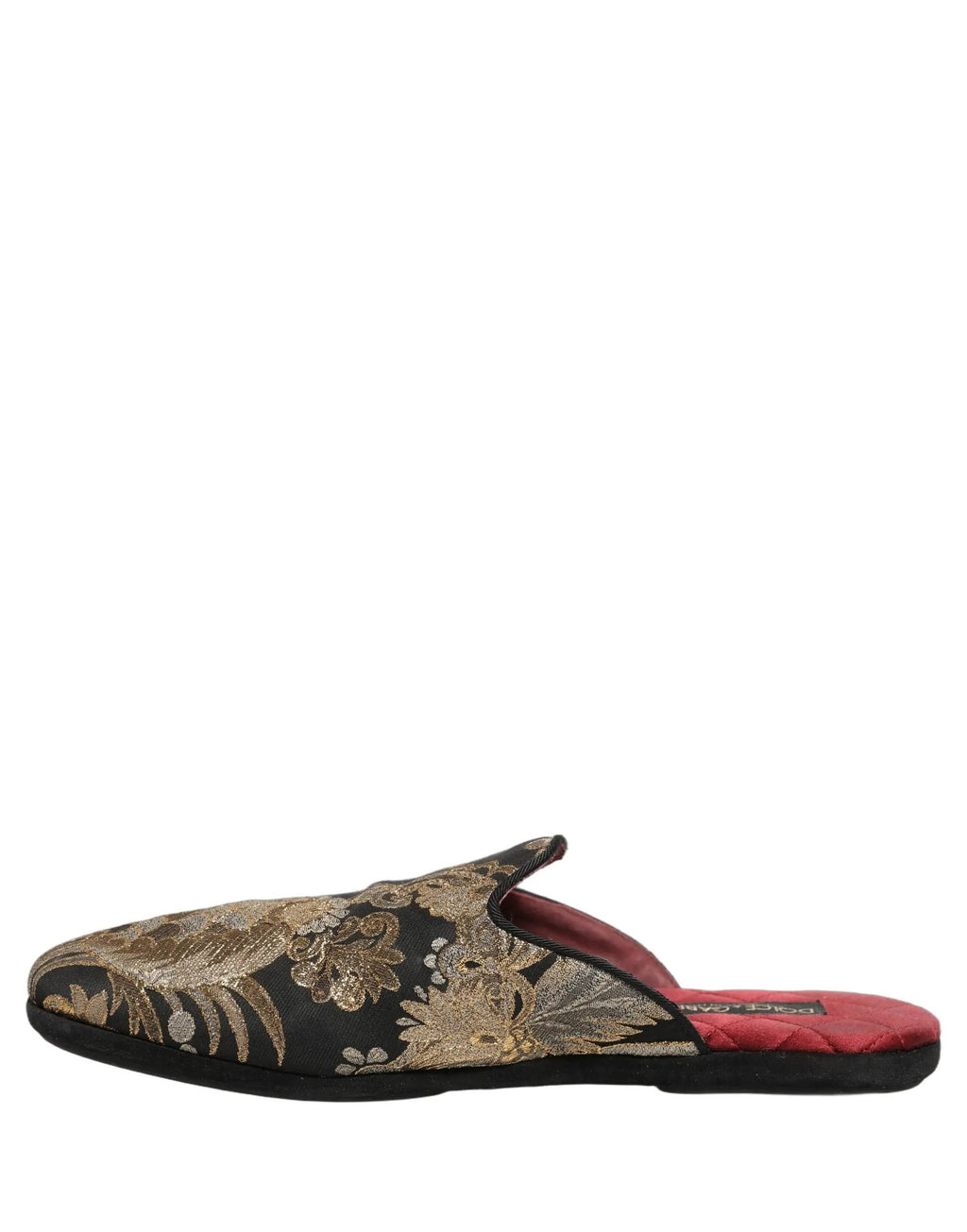 Dolce & Gabbana Sandales plates en jacquard floral noir pour hommes