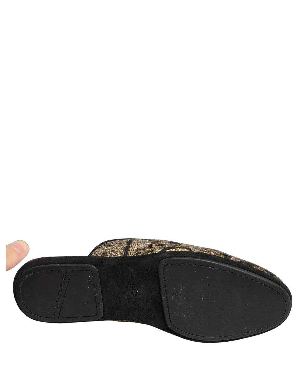 Dolce & Gabbana Sandales plates en jacquard floral noir pour hommes