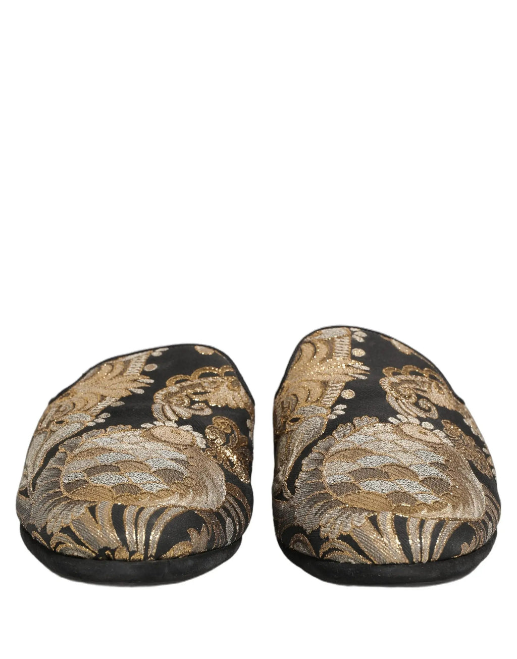 Dolce & Gabbana Sandales plates en jacquard floral noir pour hommes