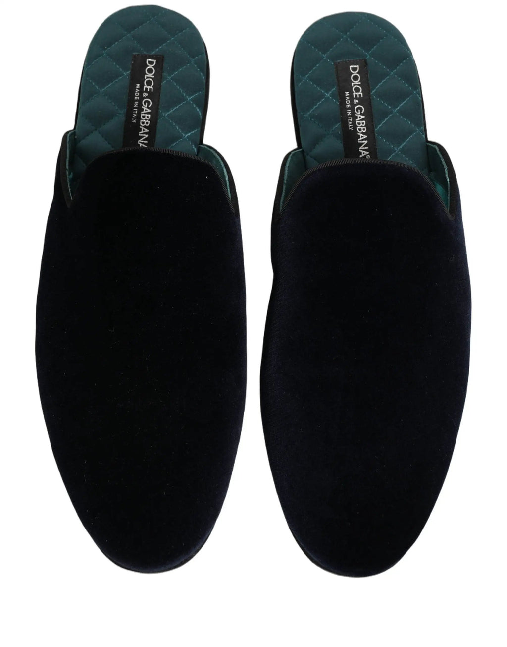 Dolce & Gabbana Dark Blue Suede Slides Flat Slipper Men Shoes