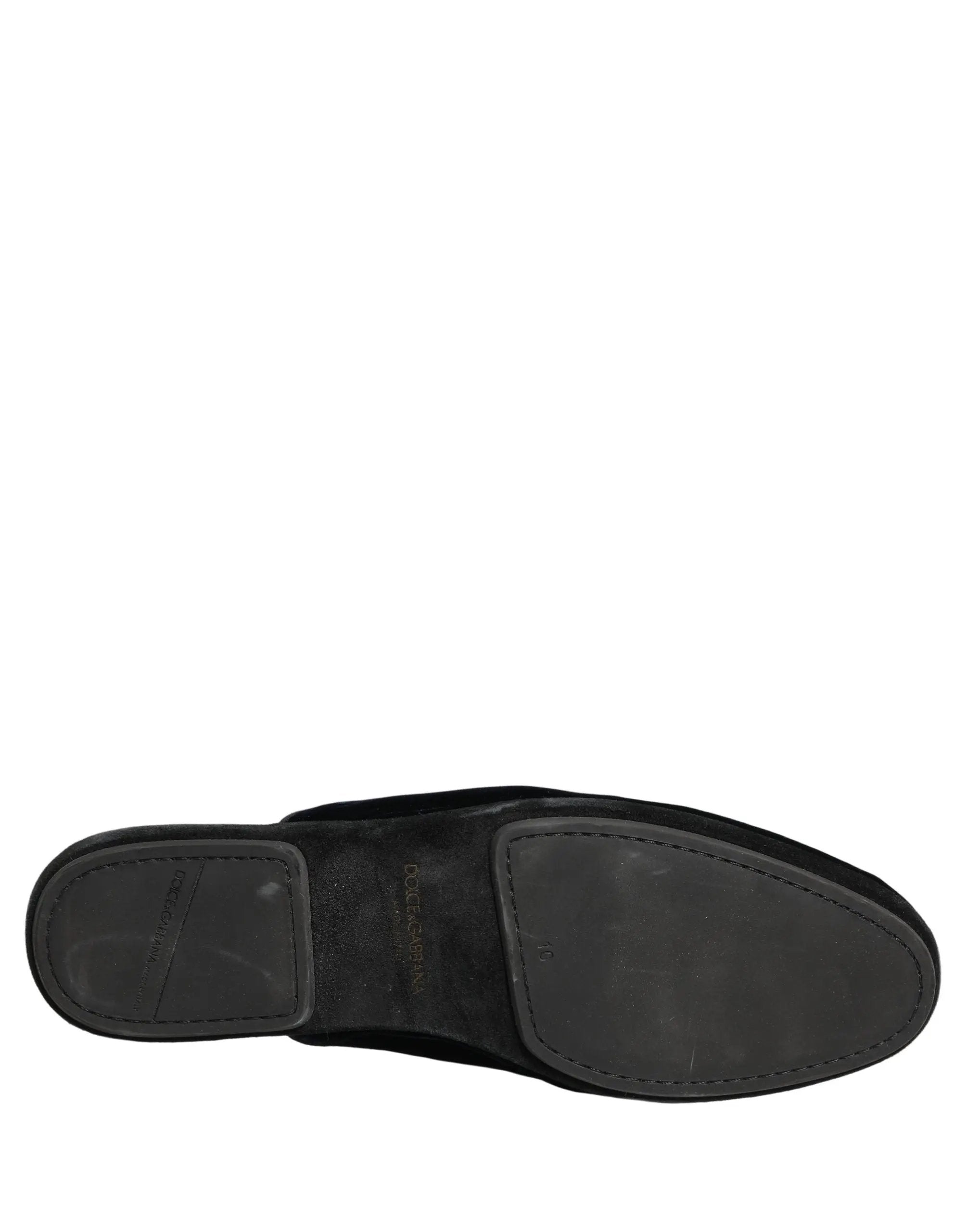 Mules plates en daim bleu foncé Dolce & Gabbana Chaussures homme