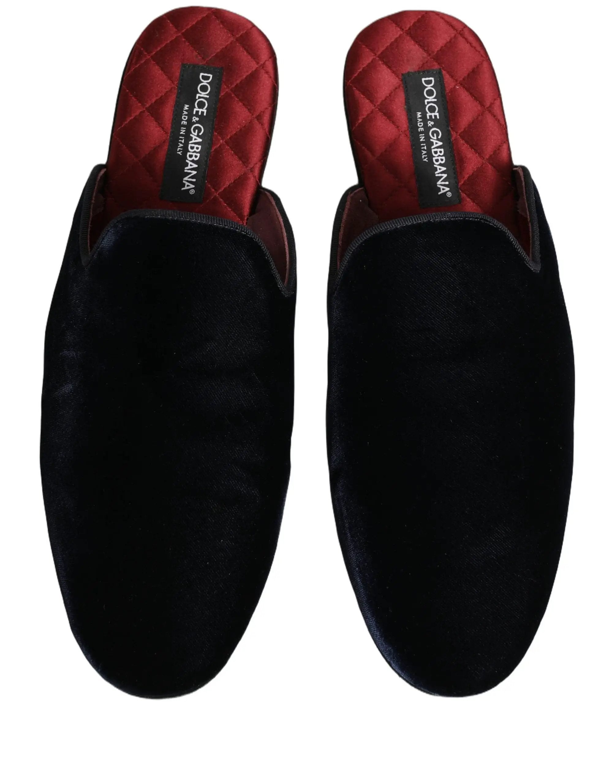 Mules plates en daim bleu foncé Dolce & Gabbana Chaussures homme