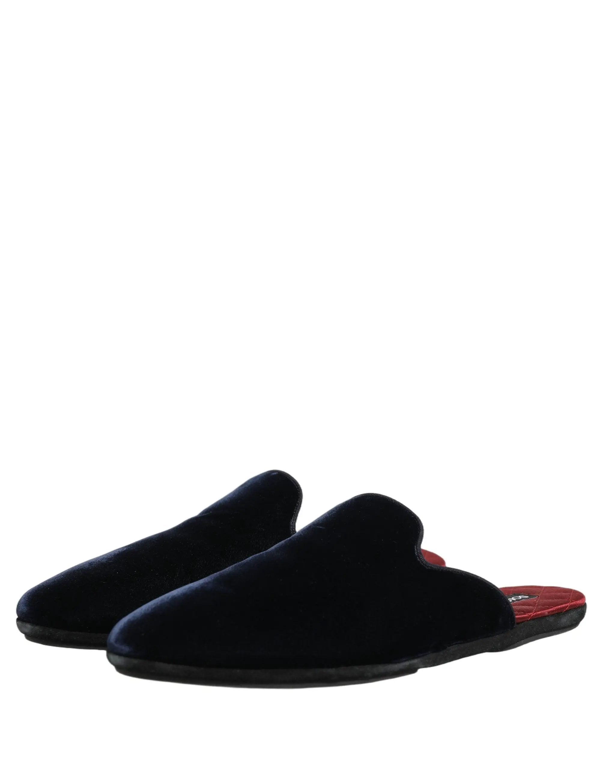 Mules plates en daim bleu foncé Dolce & Gabbana Chaussures homme