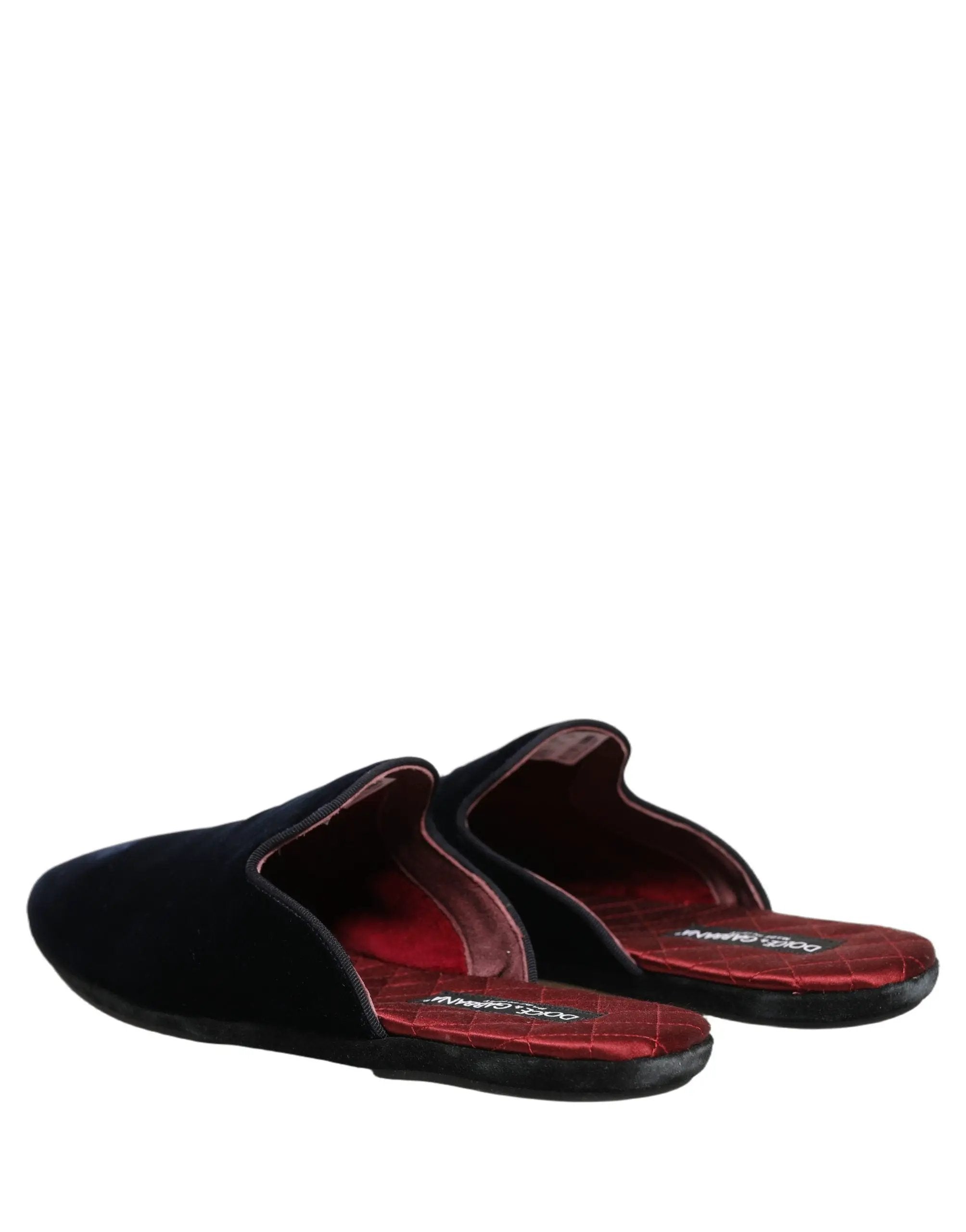 Mules plates en daim bleu foncé Dolce & Gabbana Chaussures homme