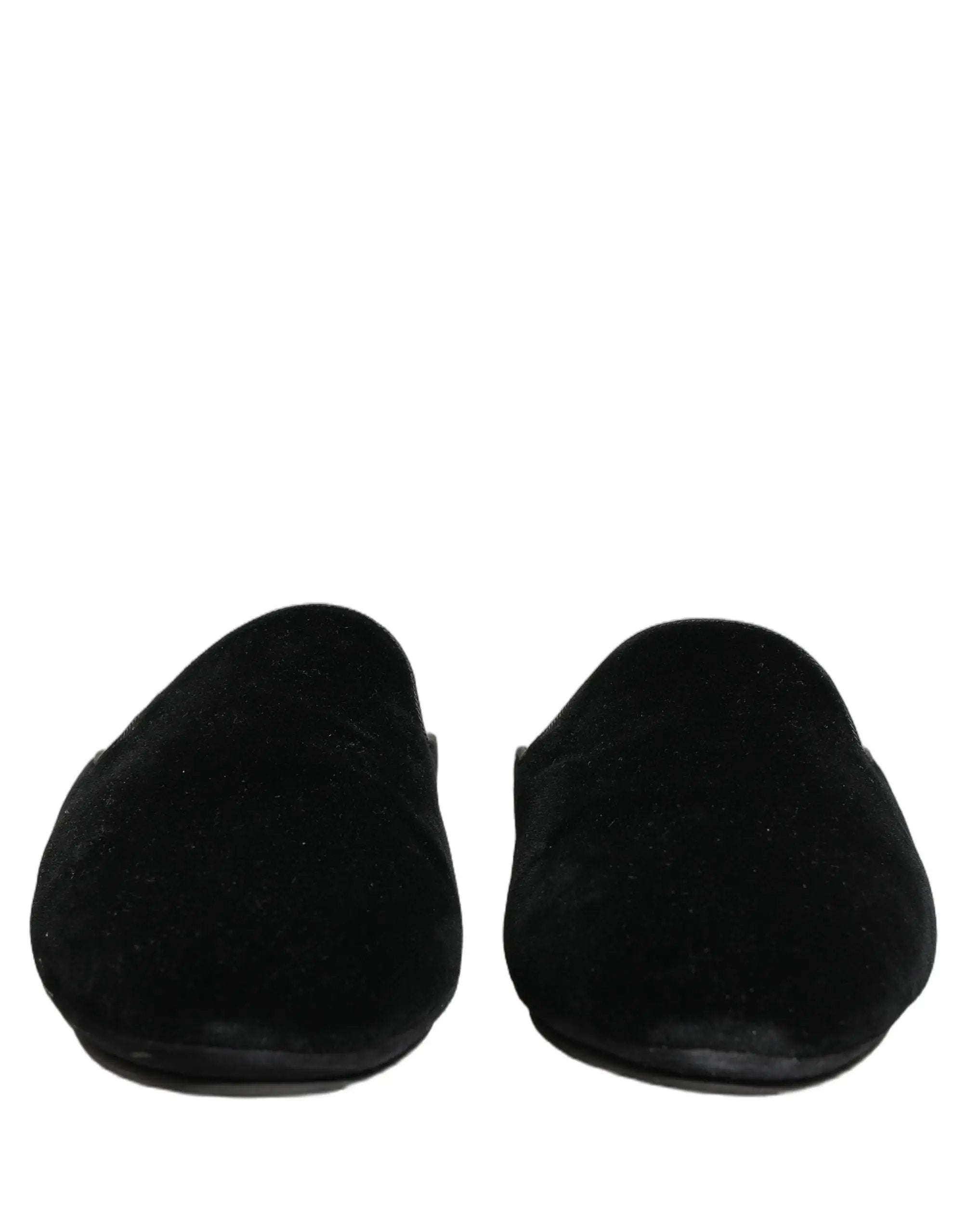 Chaussons plats Dolce & Gabbana en daim noir pour hommes