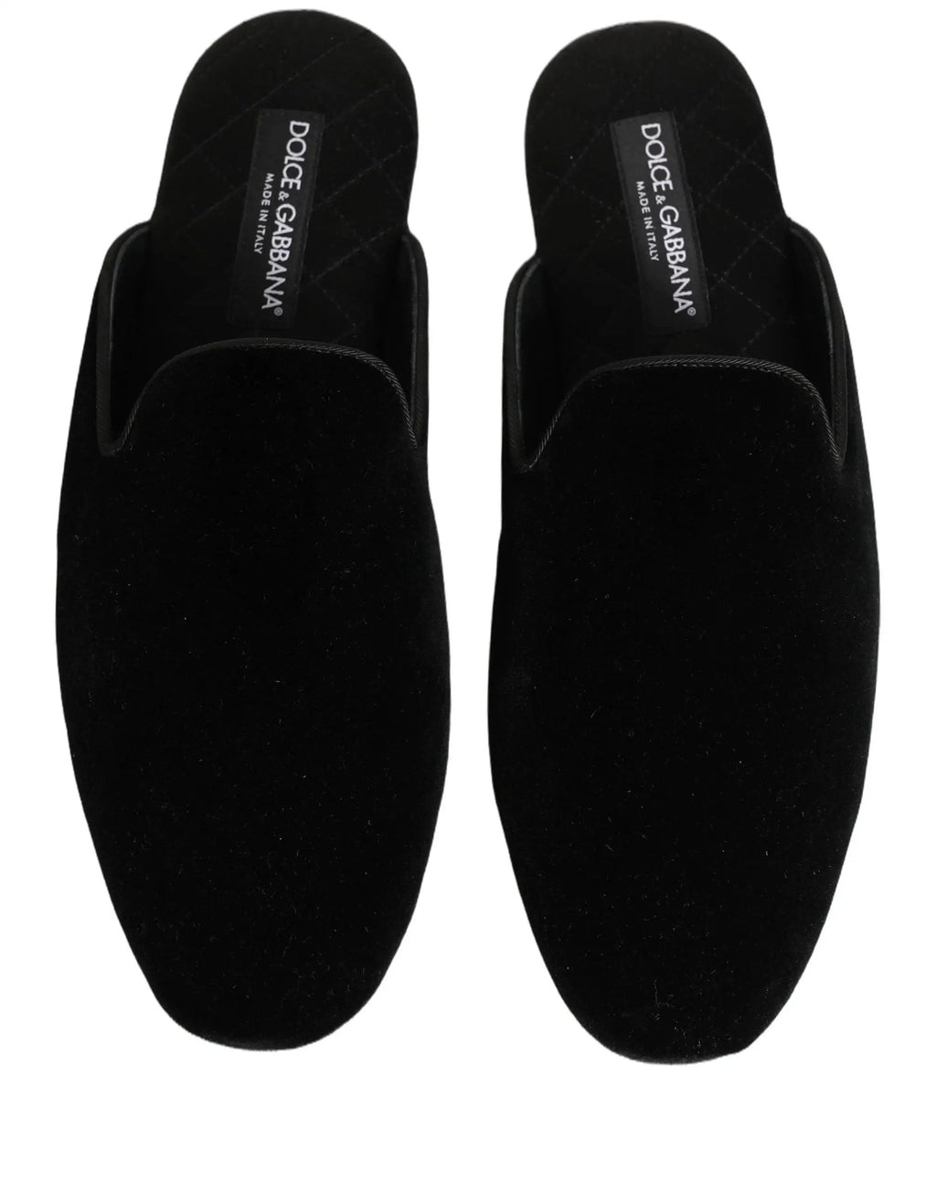 Chaussons plats Dolce & Gabbana en daim noir pour hommes