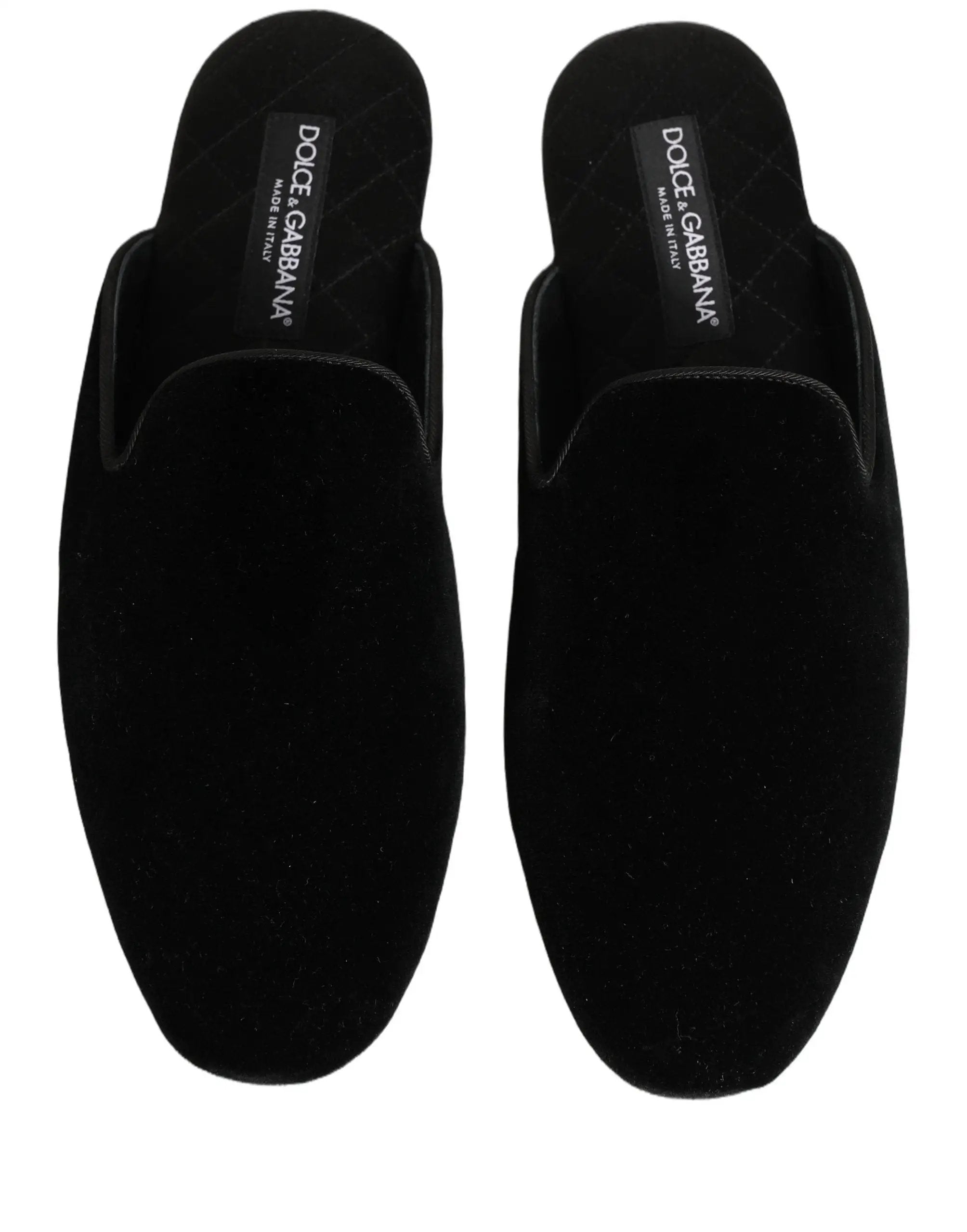 Chaussons plats Dolce & Gabbana en daim noir pour hommes