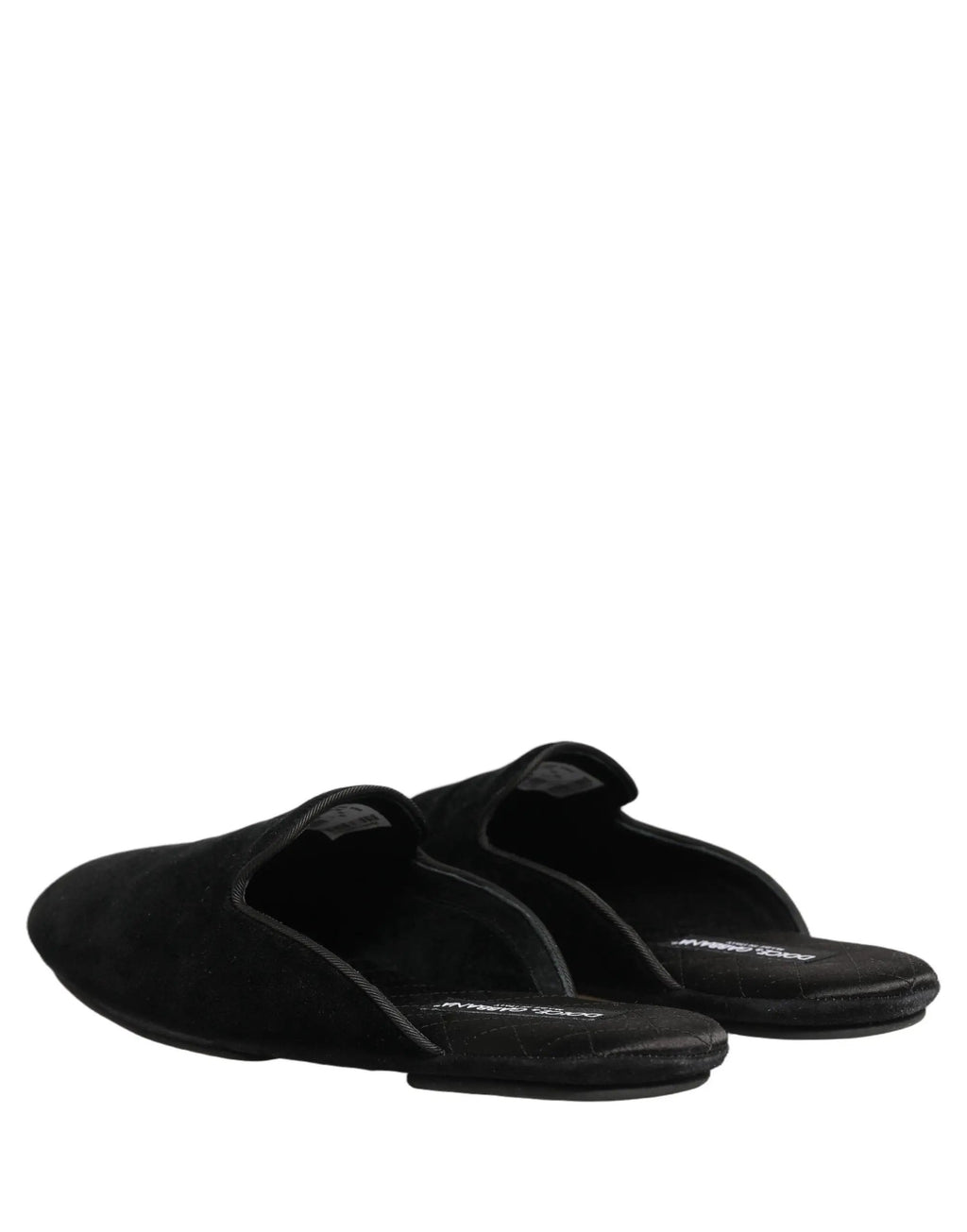 Chaussons plats Dolce & Gabbana en daim noir pour hommes