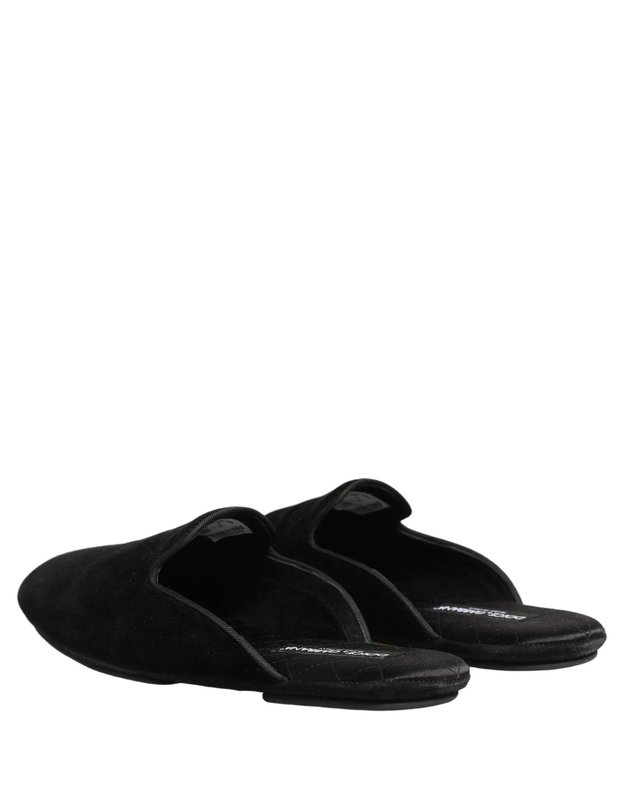 Chaussons plats Dolce & Gabbana en daim noir pour hommes