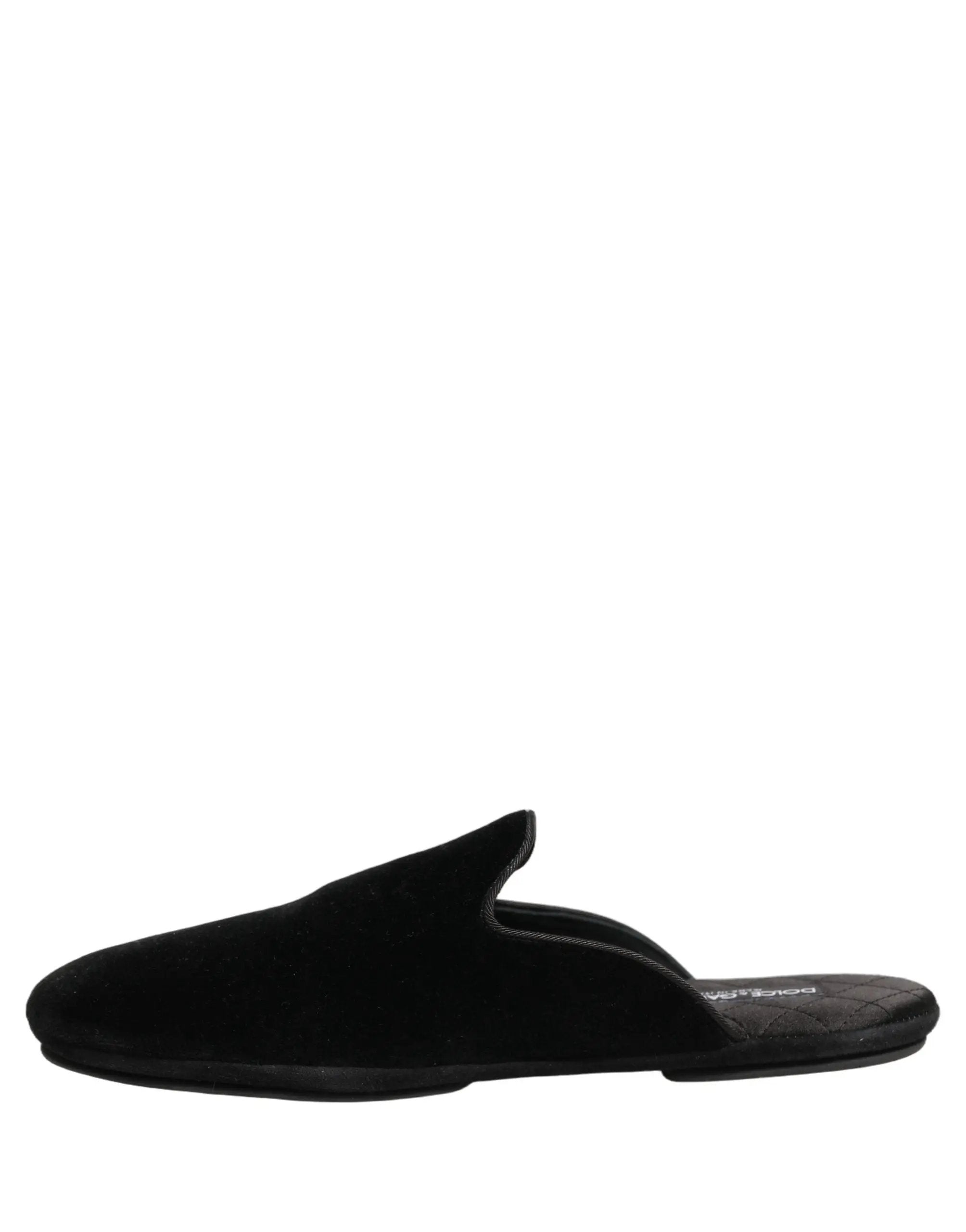Chaussons plats Dolce & Gabbana en daim noir pour hommes