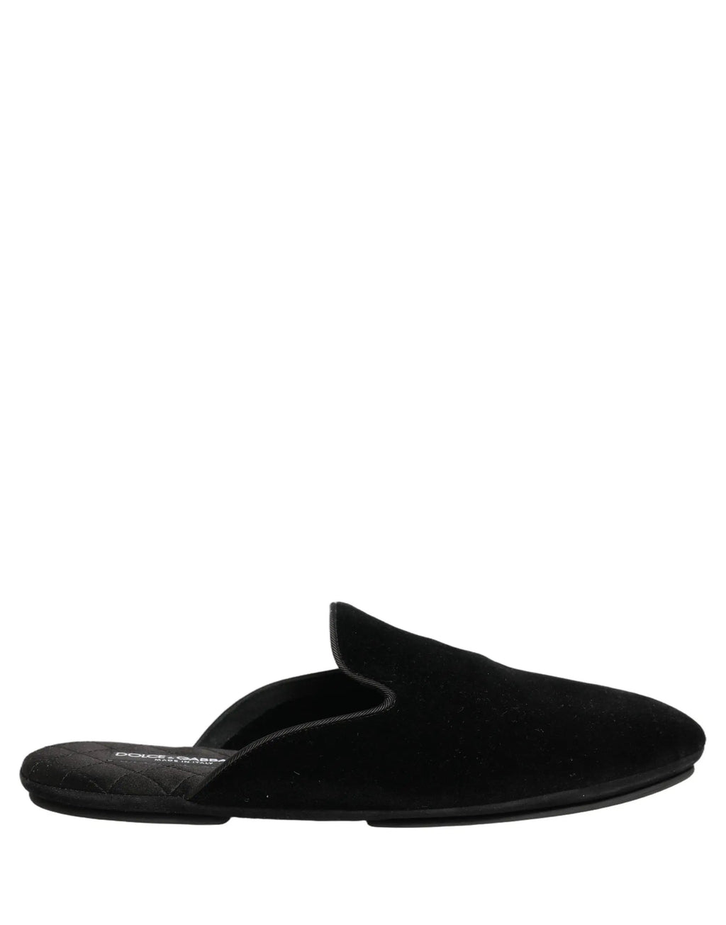 Chaussons plats Dolce & Gabbana en daim noir pour hommes