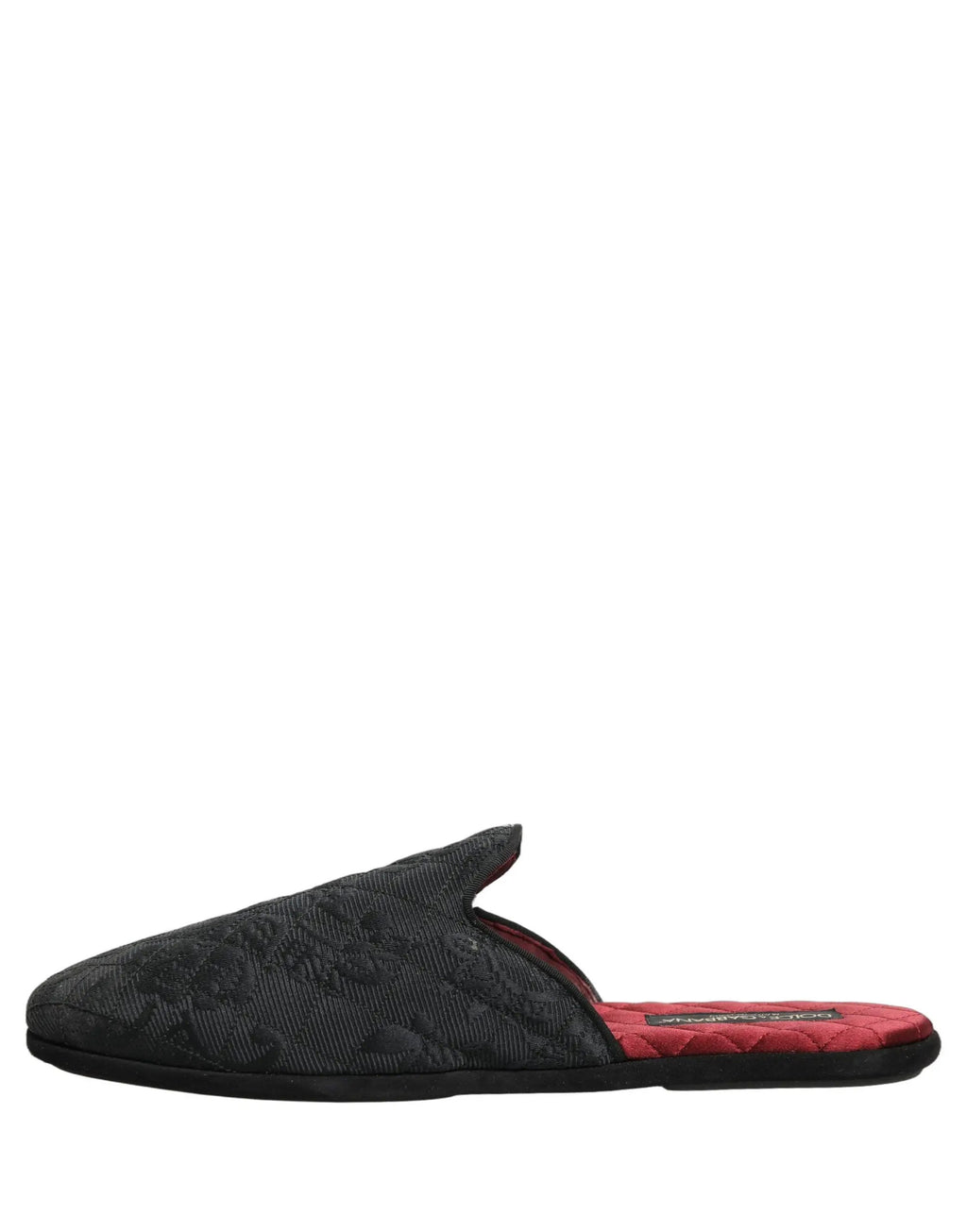 Dolce & Gabbana Black Floral Brocade Slides Slippers Shoes