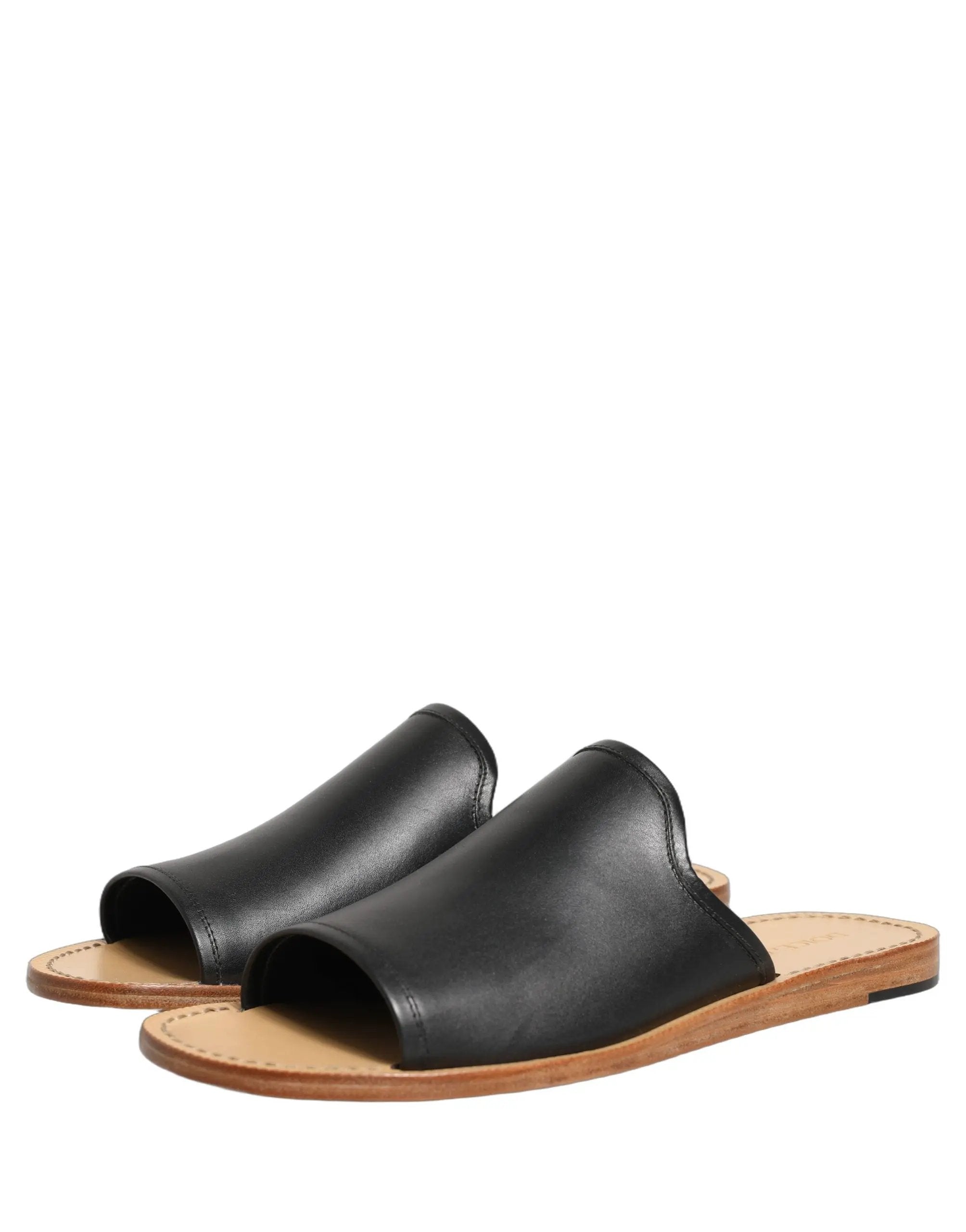 Dolce & Gabbana Brown Leather Slides Sandals Flats Men Shoes