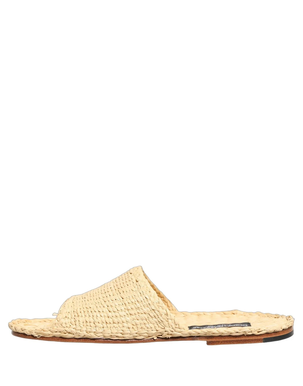 Chaussures plates Dolce & Gabbana en raphia paille beige