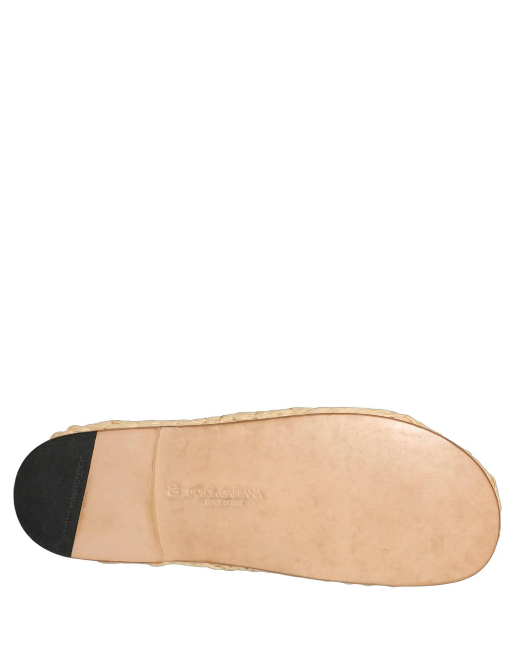 Chaussures plates Dolce & Gabbana en raphia paille beige