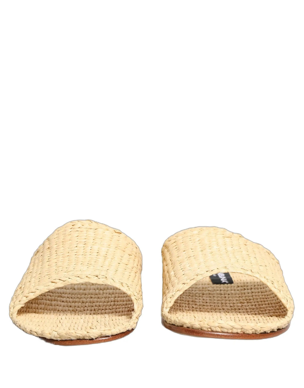 Chaussures plates Dolce & Gabbana en raphia paille beige