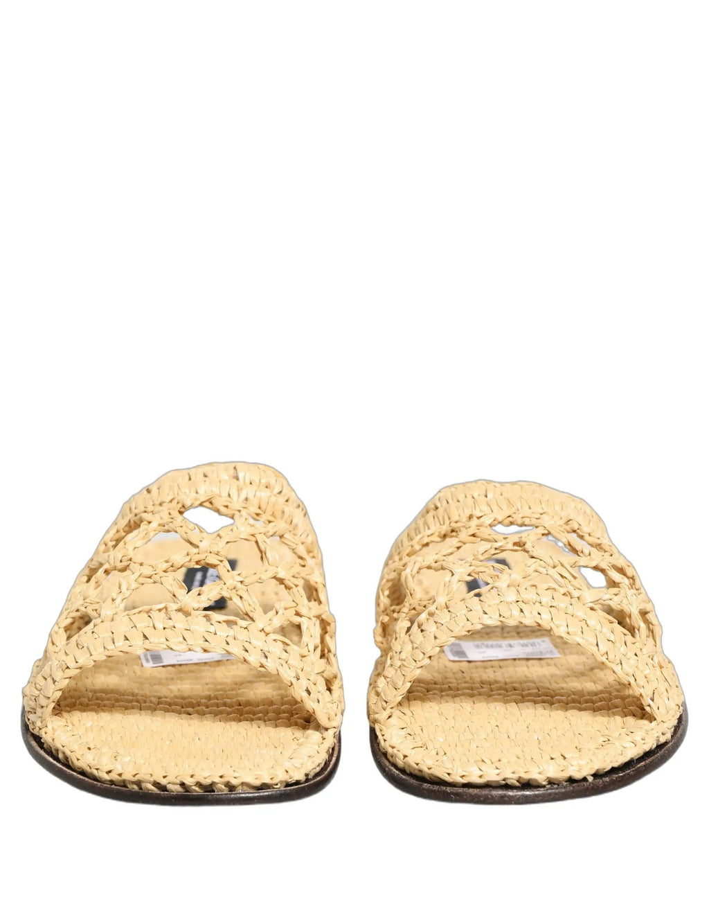 Chaussures plates / sandales Dolce & Gabbana en raphia et paille beige