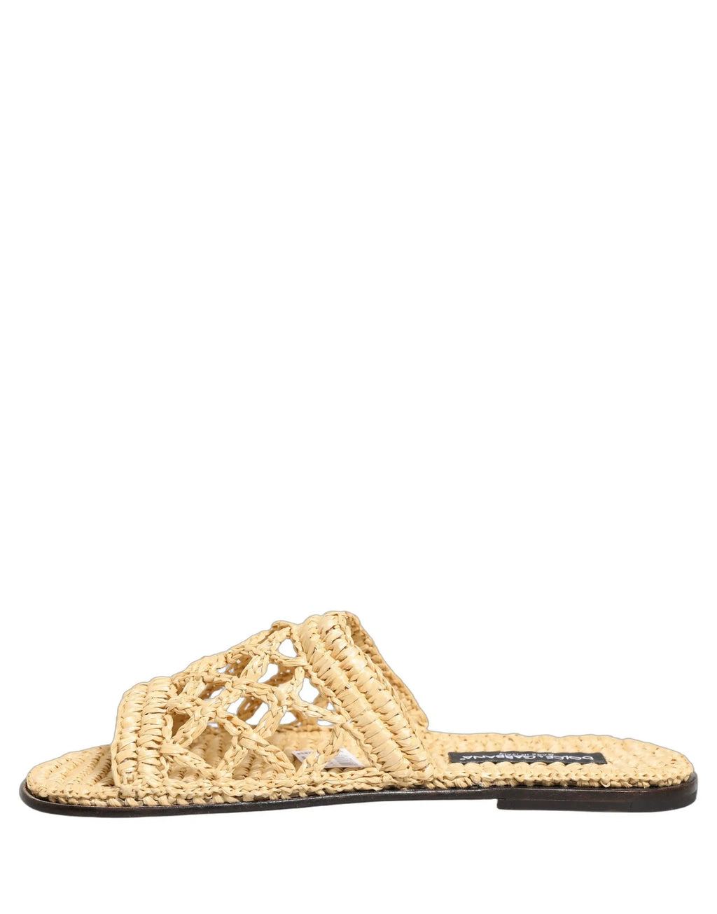 Chaussures plates / sandales Dolce & Gabbana en raphia et paille beige