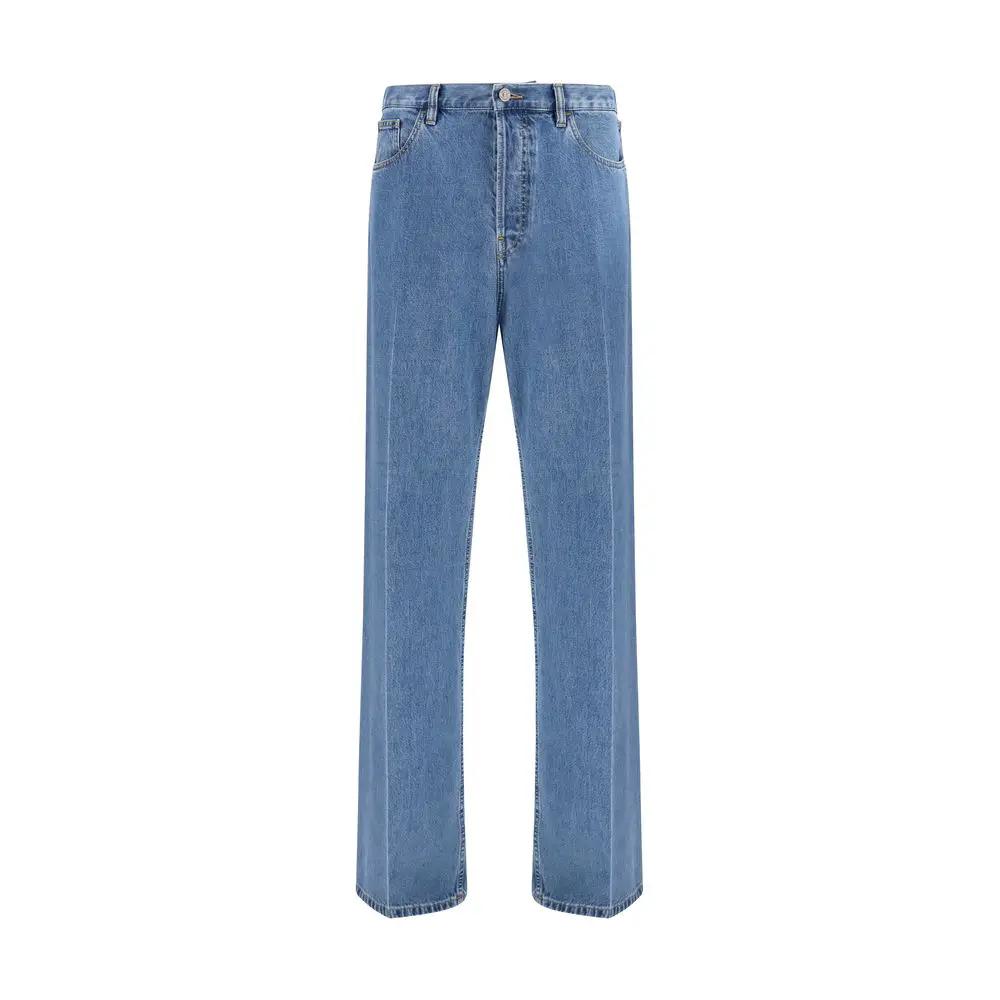 Valentino Blue Cotton Straight-Leg Jeans