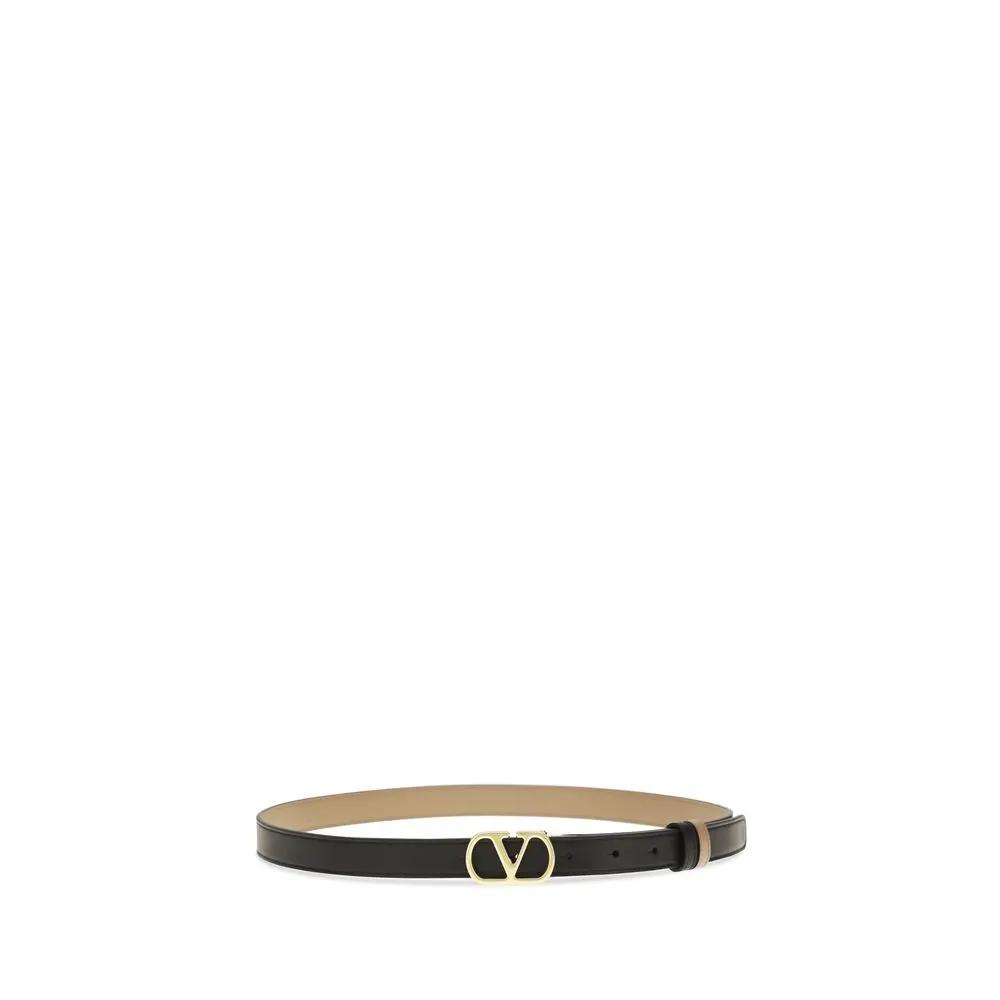 Valentino Garavani Black Calf Leather Bos Taurus Regular Belt