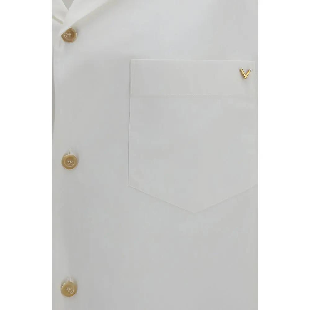 Valentino White Cotton Shortsleeve Shirt