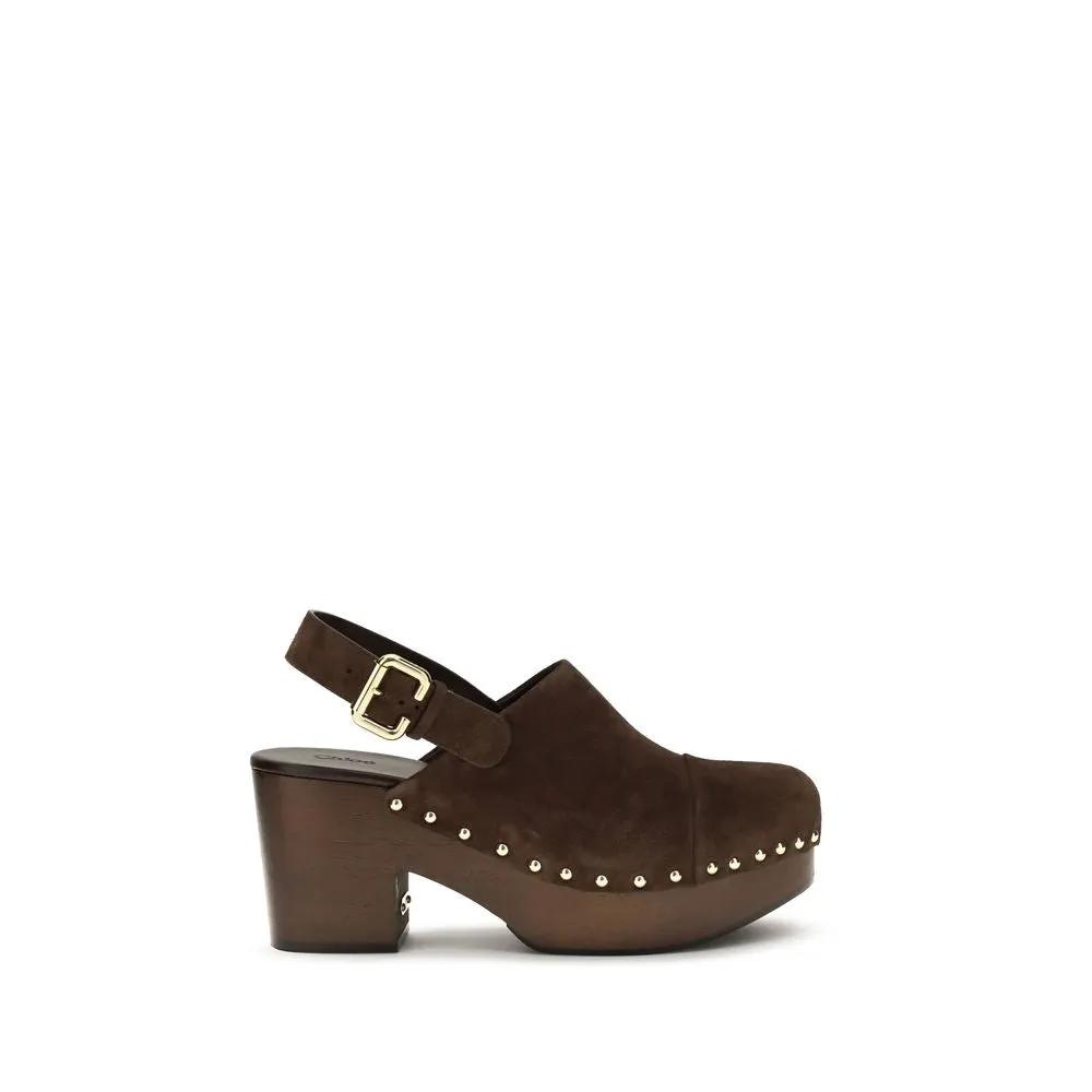Sabots Bos Taurus en cuir de veau marron Chloé