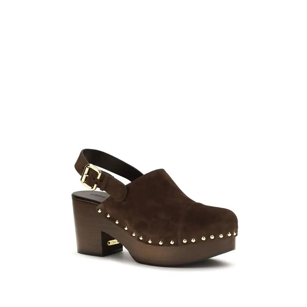 Sabots Bos Taurus en cuir de veau marron Chloé