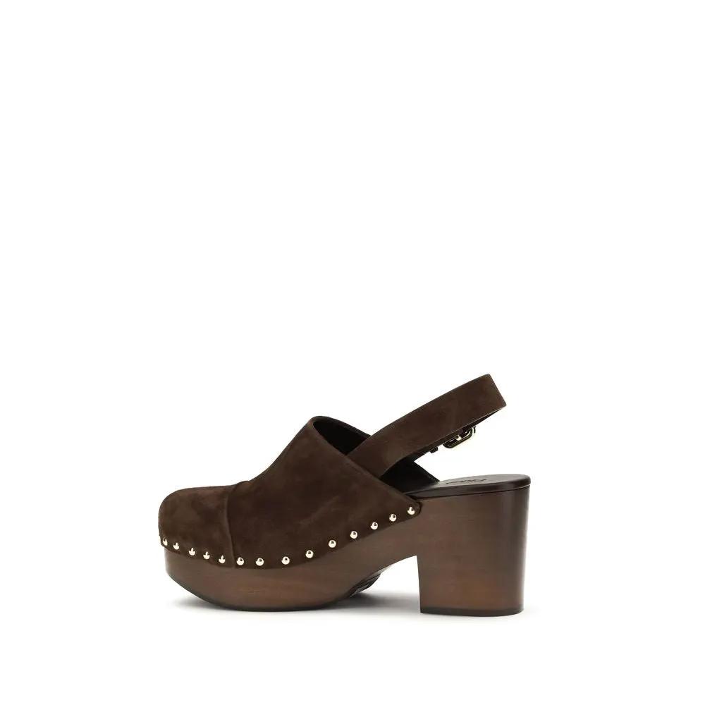 Sabots Bos Taurus en cuir de veau marron Chloé
