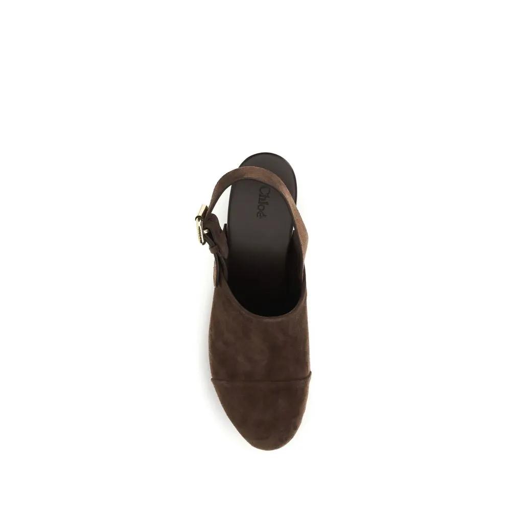 Sabots Bos Taurus en cuir de veau marron Chloé