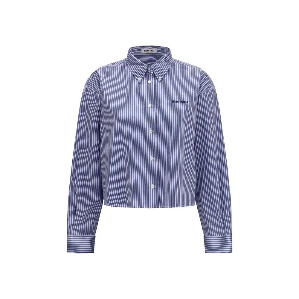 Miu Miu Blue Cotton Dress Shirt