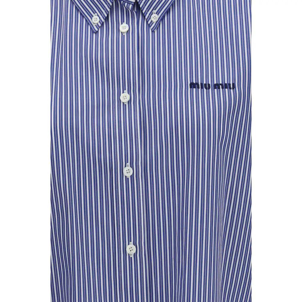Miu Miu Blue Cotton Dress Shirt