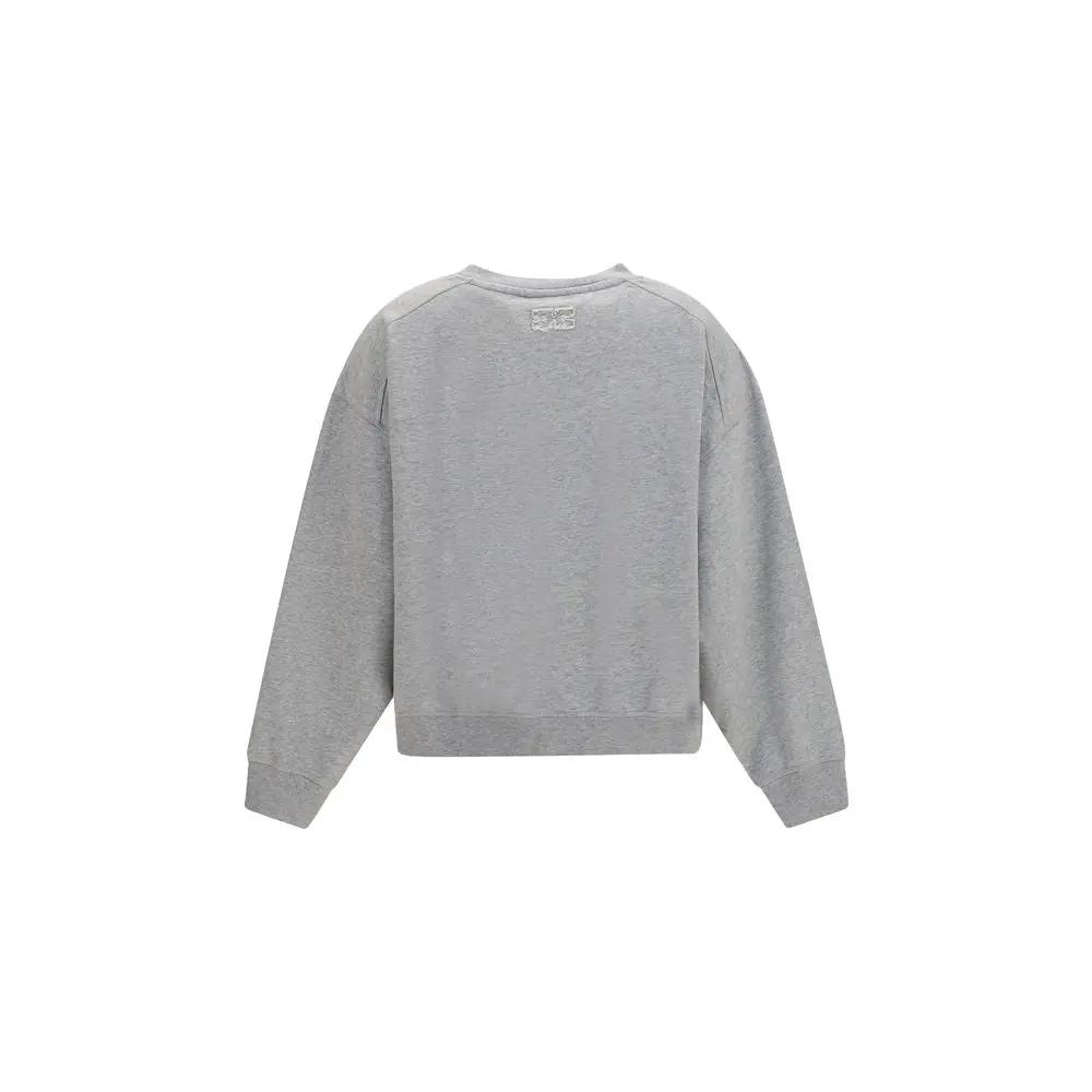 Sweat-shirt en coton gris Ganni