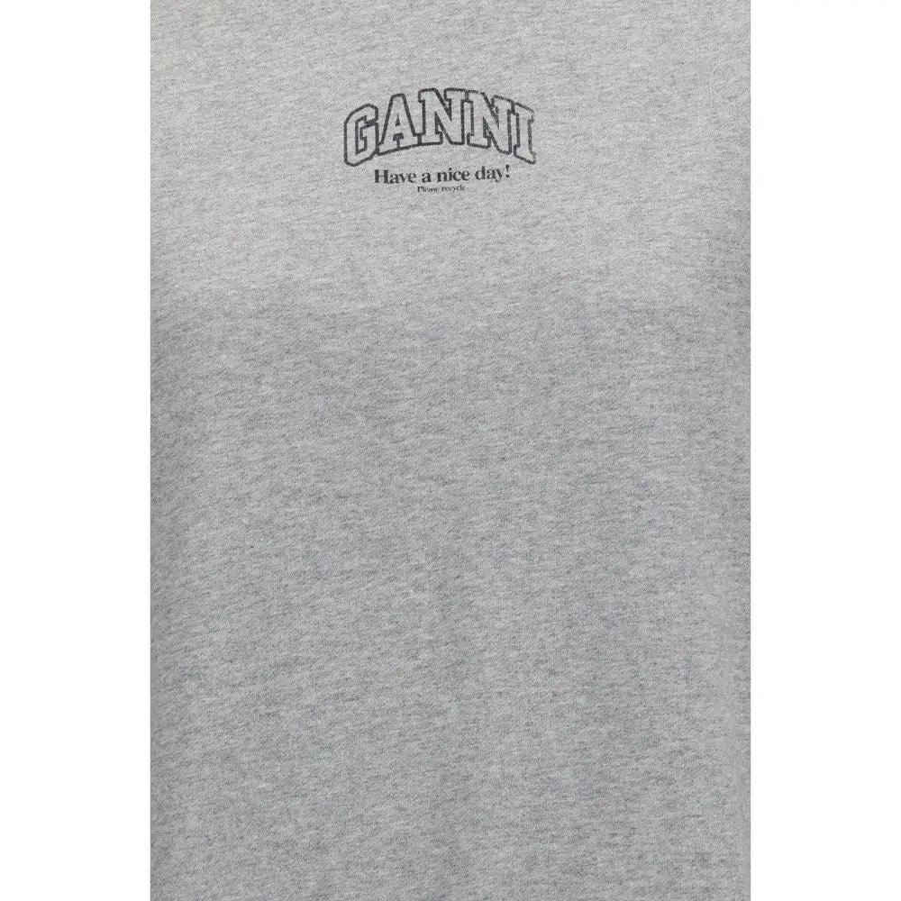 Sweat-shirt en coton gris Ganni