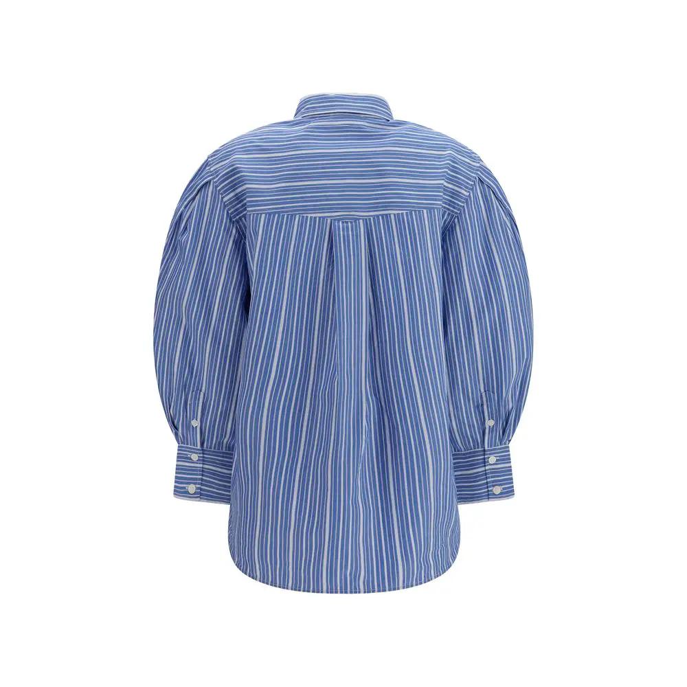 Chemise Ganni en coton bleu à motifs