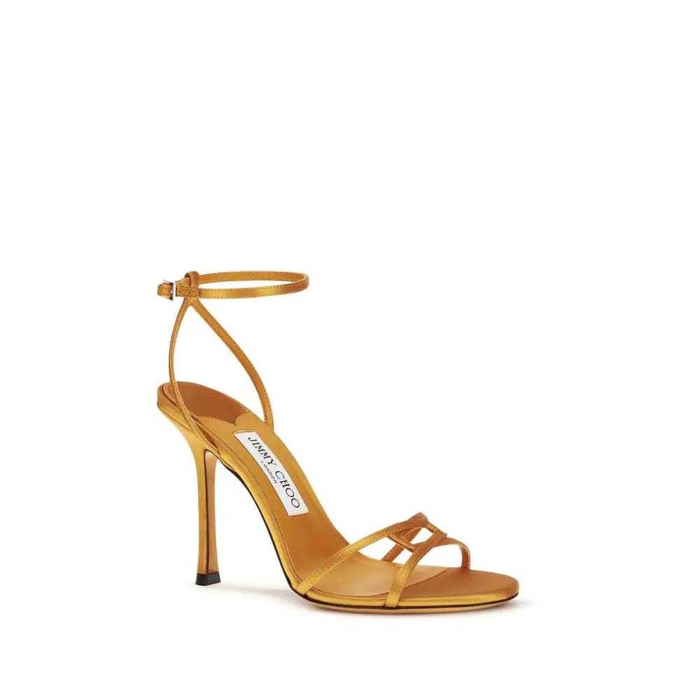 Sandales Jimmy Choo à talons aiguilles en soie orange