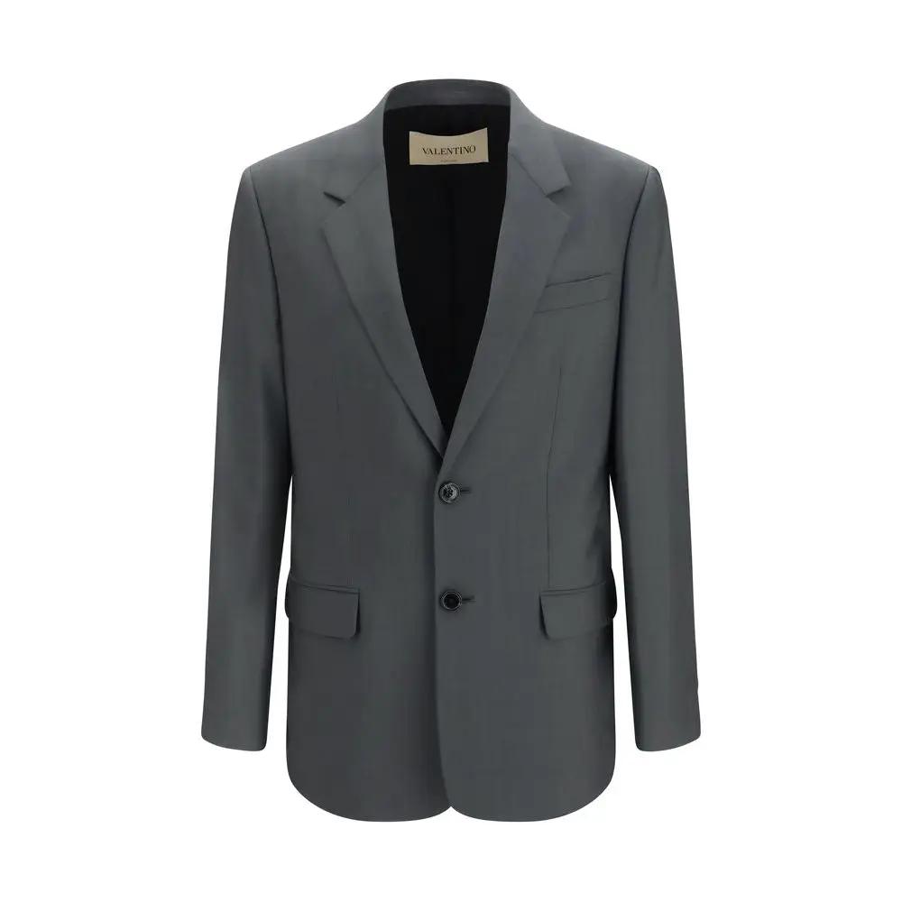 Valentino Gray Wool Oves Aries Jacket