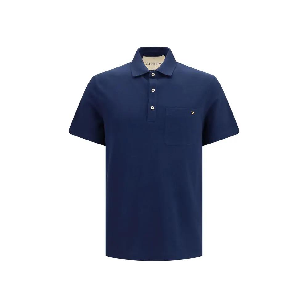 Valentino Blue Cotton Polo Shirt