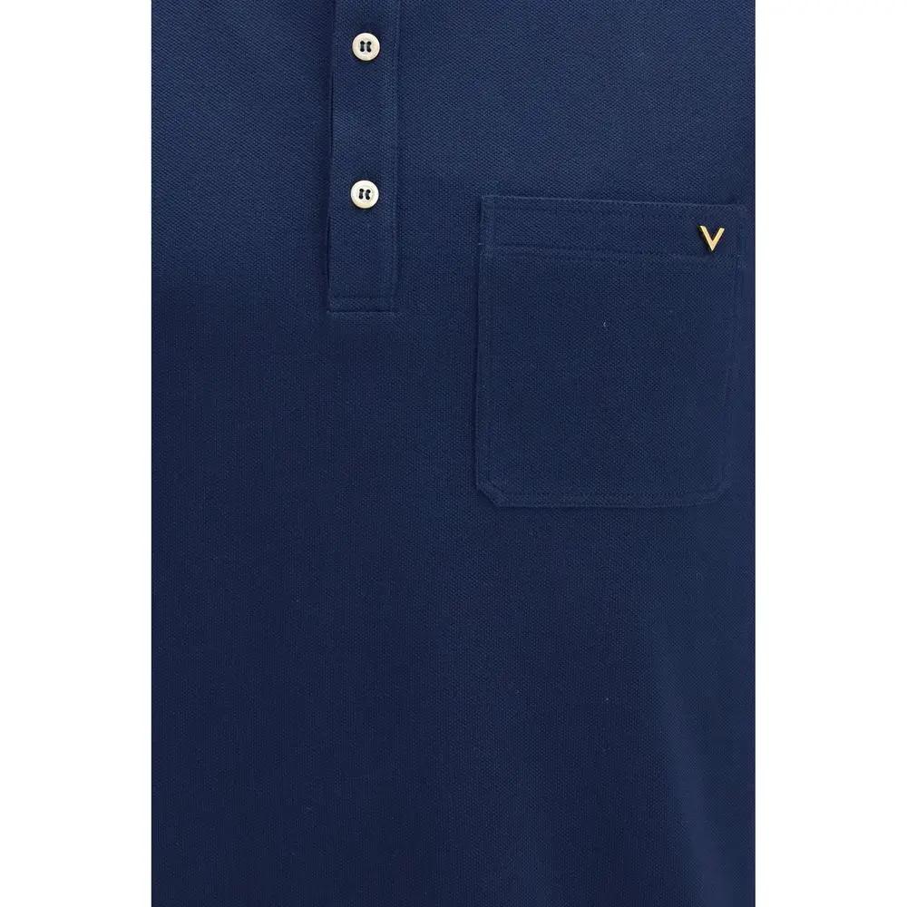 Valentino Blue Cotton Polo Shirt