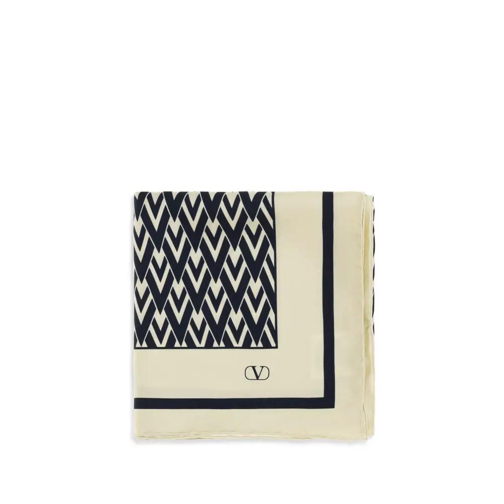 Foulard en soie beige Valentino Garavani