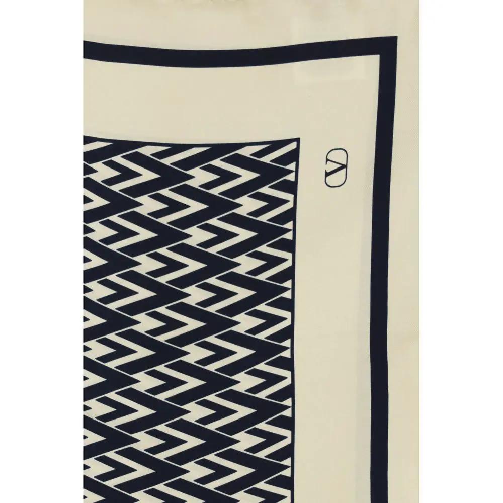 Foulard en soie beige Valentino Garavani