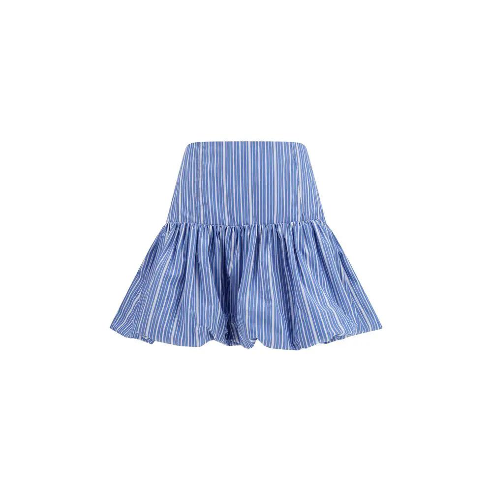 Mini-jupe Ganni en coton bleu