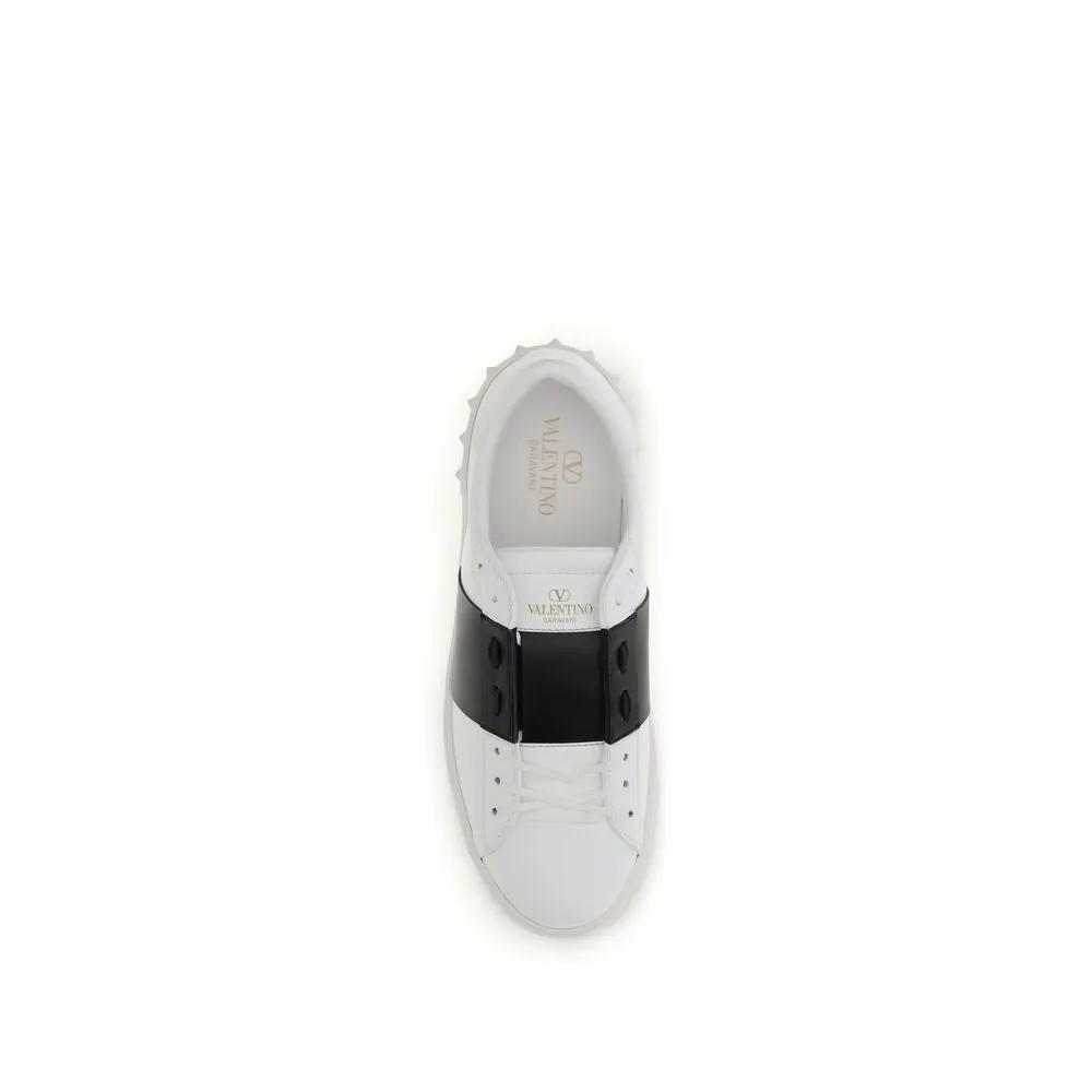 Baskets basses Valentino Garavani en cuir de veau noir et blanc Bos Taurus