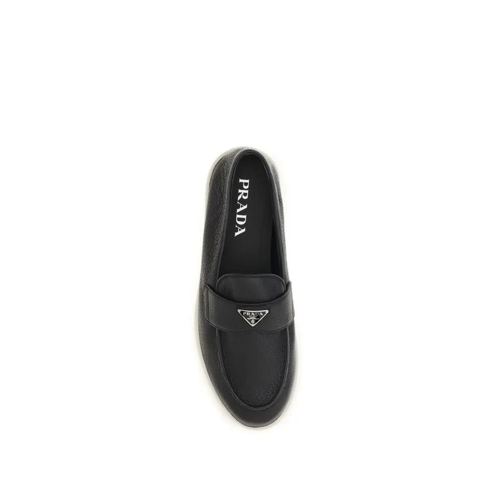 Mocassins Prada Bos Taurus en cuir de veau noir