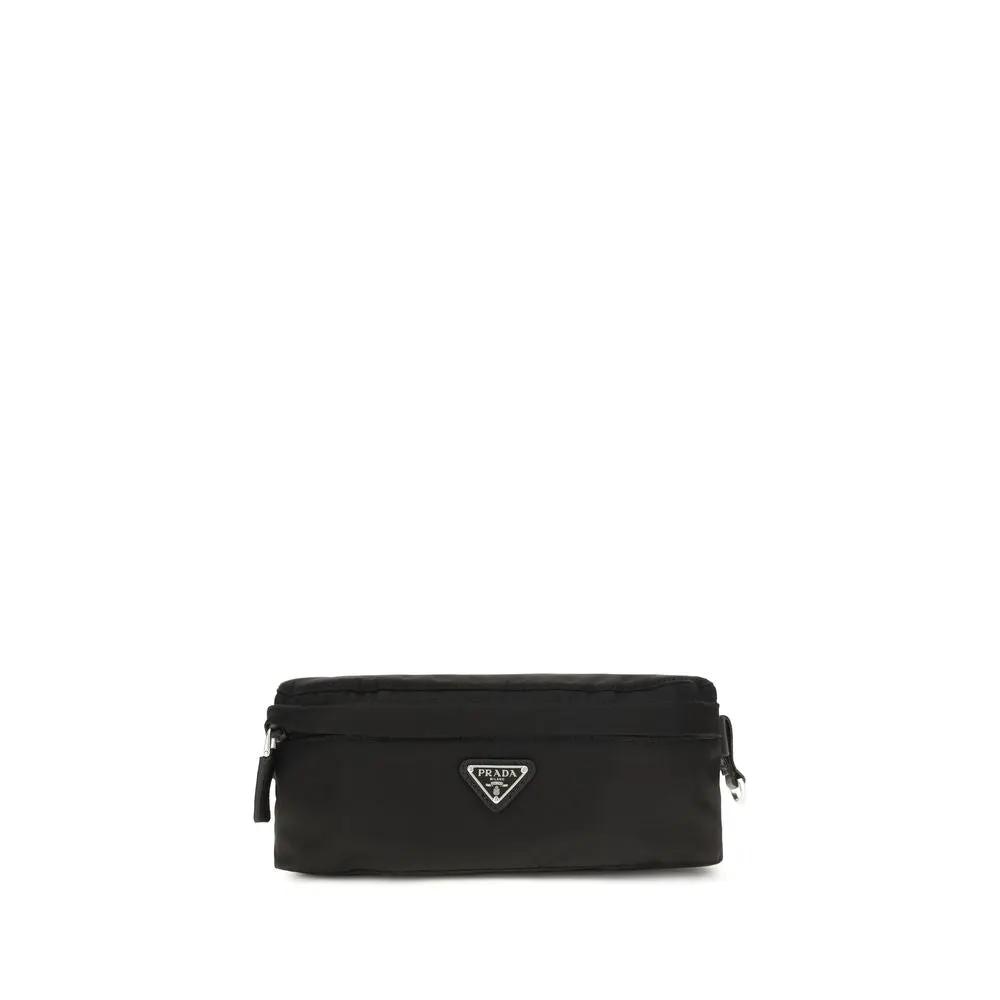 Pochette Prada en polyamide recyclé noir